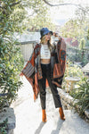 Baroque-inspired Fringed Ruana Wrap Shawl