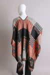 Baroque-inspired Fringed Ruana Wrap Shawl