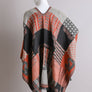 Baroque-inspired Fringed Ruana Wrap Shawl