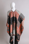 Baroque-inspired Fringed Ruana Wrap Shawl
