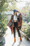 Baroque-inspired Fringed Ruana Wrap Shawl