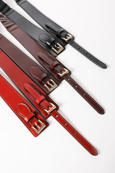 Leather Double Buckle Adjustable Waist Belt