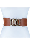 Triple Chain Theme Circle Buckle Elastic Belt