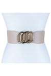 Triple Chain Theme Circle Buckle Elastic Belt