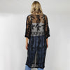 DIONA J DREAM CATCHER LACE LONG KIMONO ONE SIZE COLOR BLACK
