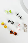 VARIETY OF SPORTS BALL EPOXY STUD EARRINGS