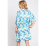 DIONA J FRONT ROPE FLOWER KIMONO ONE SIZE COLOR BLUE