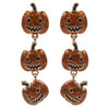 Halloween Tiered Jack O Lantern Dangle Earring