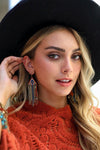 Mixed Bead Feather Chain Boho Earrings