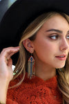 Mixed Bead Feather Chain Boho Earrings
