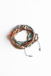Turquoise Stackable Suede Bracelet With Beads