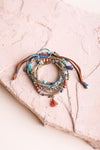 Turquoise Stackable Suede Bracelet With Beads