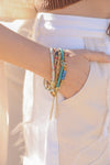 Teal Multi-layer Stacked Suede Beaded Bracelet