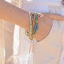 Teal Multi-layer Stacked Suede Beaded Bracelet