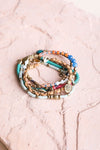 Teal Multi-layer Stacked Suede Beaded Bracelet