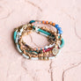Teal Multi-layer Stacked Suede Beaded Bracelet
