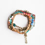 Teal Multi-layer Stacked Suede Beaded Bracelet