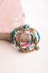 Teal Multi-layer Stacked Suede Beaded Bracelet