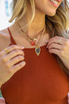 Carnelian & Brown Agate Suede Layered Necklace