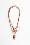 Carnelian & Brown Agate Suede Layered Necklace