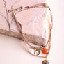 Carnelian & Brown Agate Suede Layered Necklace