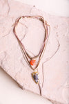 Carnelian & Brown Agate Suede Layered Necklace
