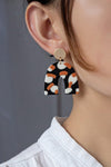 Animal print arch drop earrings