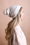 Cozy Boucle Knit Pom Beanie Winter Hat