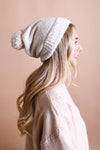 Cozy Boucle Knit Pom Beanie Winter Hat