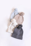 Cozy Boucle Knit Pom Beanie Winter Hat