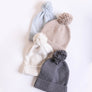 Cozy Boucle Knit Pom Beanie Winter Hat