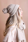 Cozy Boucle Knit Pom Beanie Winter Hat