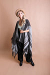 Tone On Tone Stripe Bohemian Ruana Wrap