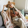 Tone On Tone Stripe Bohemian Ruana Wrap