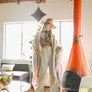 Tone On Tone Stripe Bohemian Ruana Wrap