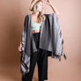 Tone On Tone Stripe Bohemian Ruana Wrap