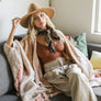 Tone On Tone Stripe Bohemian Ruana Wrap