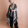 Tone On Tone Stripe Bohemian Ruana Wrap