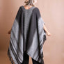 Tone On Tone Stripe Bohemian Ruana Wrap