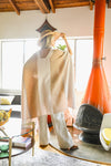 Tone On Tone Stripe Bohemian Ruana Wrap