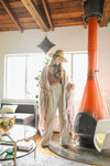 Tone On Tone Stripe Bohemian Ruana Wrap