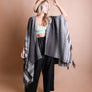 Tone On Tone Stripe Bohemian Ruana Wrap