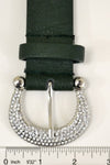 Adjustable Leather Fit Studded Leaf Decal Belt