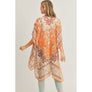 DIONA J BOHO PRINT KIMONO CARDIGAN ONE SIZE COLOR ORANGE