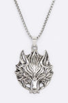 Stainless Steel Wolf Head Pendant Necklace