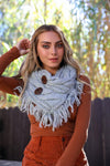 Heather Fringe Knit Shoulder Warmer Wrap