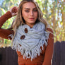 Heather Fringe Knit Shoulder Warmer Wrap