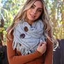 Heather Fringe Knit Shoulder Warmer Wrap