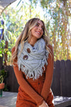Heather Fringe Knit Shoulder Warmer Wrap