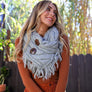 Heather Fringe Knit Shoulder Warmer Wrap